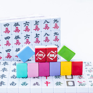 Customized Mahjong Tiles Melamine Non-Toxic Hand-Rolled For Chess And Card <b>Entertainment</b> Universal Use - Product Image 1