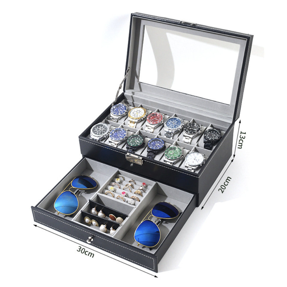 Double-layer 12-slot watch box