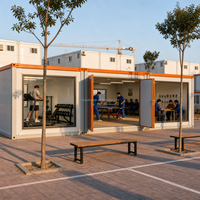 Bâtiment modulaire préfabriqué en panneaux sandwich d'acier pour bureau de chantier, conteneur de 20 pieds ou 40 pieds, dortoir pour ouvriers