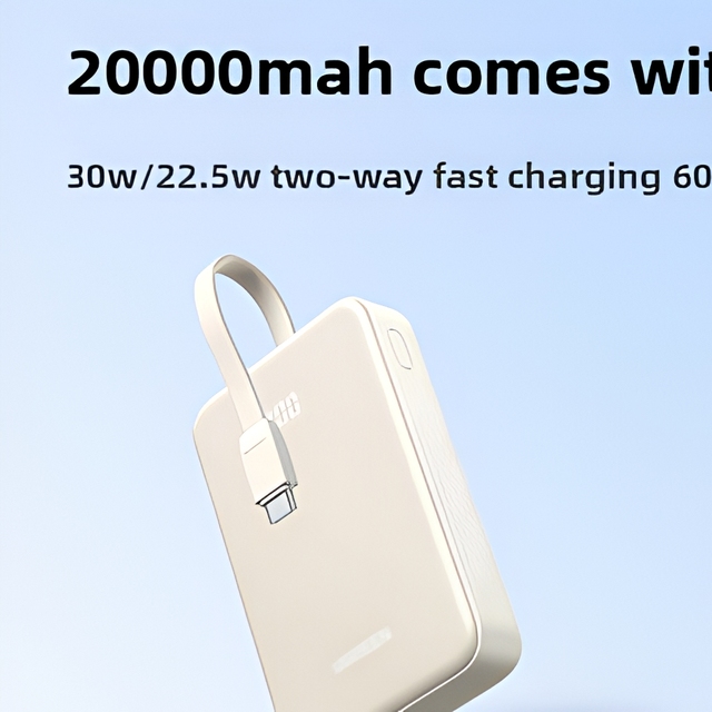 Charging Treasure 3C Certified 2025 New 20000mA 20W Fast Charging Power Bank Type-C Input USB-A Output PCABS Material PB505