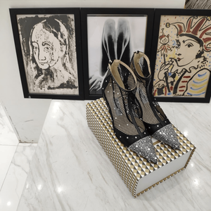 Chaussures à talons hauts Jimmy de haute qualité, classiques, à bout pointu, avec décoration en maille diamantée et dégradé de diamants, élégantes et tendance - Product Image 2