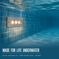 LED Recessed Linear Light 316 Stainless Steel Pool Underwater Lamp RGB Color-Changing IP68 DC24V 3W 6W 9W