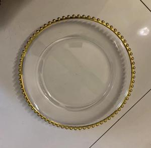 Assiettes <span class=keywords><strong>de</strong></span> Présentation Rondes en Plastique Transparent <span class=keywords><strong>de</strong></span> 13 Pouces, Bordure Perles Or Rose, Fournitures <span class=keywords><strong>de</strong></span> Décoration pour <span class=keywords><strong>Mariage</strong></span> et <span class=keywords><strong>Anniversaire</strong></span> - Product Image 6