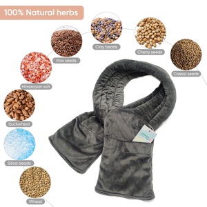 Pacco di calore con perline di argilla con coperchio per collo e spalle riscaldamento a microonde per più parti del corpo - Product Image 1
