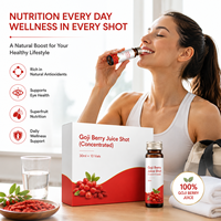 Jugo de Bayas de Goji Premium en Viales de 30 ml, Bebida Concentrada de Superfrutas, Proveedor de Marca Privada