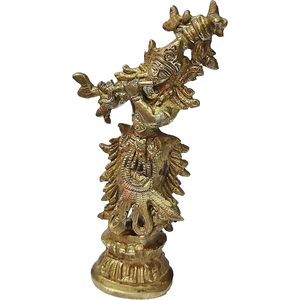 PARIJAT Artisanat Sculpture En Laiton Radha Krishna Statue Divine pour Amour Dieu Déesse Symbole pour La Décoration Intérieure Cadeau Article - Product Image 1