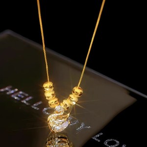 Swan Diamond Necklace For Women Round Brilliant Cut Pendant Clavicle Chain Everyday Wear - Product Image 1