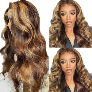 Women Middle Part Piano Color Big Wave Long Curly <b>Synthetic</b> <b>Wig</b>, Fashion European Style <b>Wig</b> Factory Supply - Product Image 4