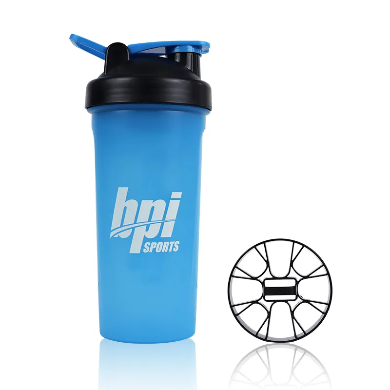 Gelas pengocok protein Logo kustom, cangkir pengocok plastik Fitness olahraga gaya baru