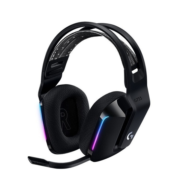 Logitech G733 Lightspeed Wireless Gaming Headset with Suspension Headband, Lightsync RGB, Microphone Gaming Headphone