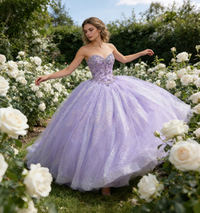 <span class=keywords><strong>Robe</strong></span> de Quinceañera Scintillante Lavande Rêveuse avec <span class=keywords><strong>Jupon</strong></span>, Col Cœur, Longueur Ras du Sol, Perles et Tulle, <span class=keywords><strong>Robe</strong></span> de Bal pour Soirées - Product Image 6