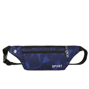 Sac banane de sport pour homme en tissu Oxford, sangle réglable, bleu foncé, 7 pouces, pour activités de plein air, voyage et fitness - Product Image 1