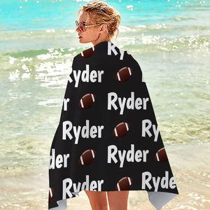 <span class=keywords><strong>Serviette</strong></span> de <span class=keywords><strong>plage</strong></span> en microfibre imprimée avec nom personnalisé pour les sports d'été <span class=keywords><strong>Serviette</strong></span> tricotée en polyester pour le football, le basket-ball et le football - Product Image 6