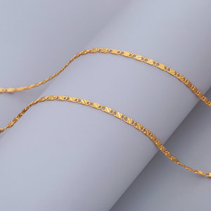 Collar Chapado en Oro de 18K, Cadena Plana de 2MM, Diseño Geométrico, Joyería de Moda Unisex, Regalo, Origen Yiwu - Product Image 4