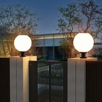 Lampe solaire de cour à capot, étanche IP65, décorative extérieure, type lune, avec LED, pour villas, murs, portails et piliers