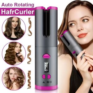 Fer à boucler professionnel Magic Wave rotatif avec logo personnalisé, en céramique, chauffage PTC, écran LCD de température pour usage domestique et hôtelier - Product Image 5