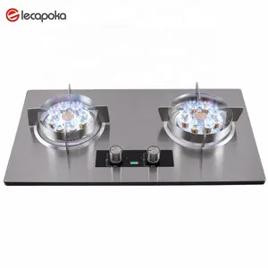 hot sale electronic gas stove automatic gas stove 2 burner stainless steel with timer