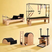 Ensemble d'entraînement Pilates portable et réglable, durable, MJD WCC22, Reformer en bois de chêne, Chaise Cadillac, Pack complet pour studio de gym