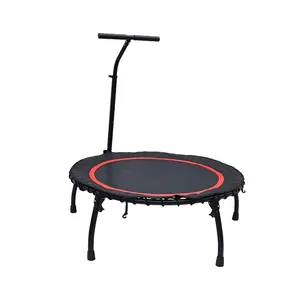 Factory Custom Kid's and Adult's Body Fitness Indoor Round Trampoline with Handlebar Junior Jumping Fitness