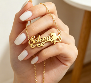 Collar con Nombre <span class=keywords><strong>de</strong></span> Unicornio Personalizado, Cadena <span class=keywords><strong>de</strong></span> Acero Inoxidable Chapada en Oro, Joyería <span class=keywords><strong>de</strong></span> Moda, Colgante con Inicial <span class=keywords><strong>de</strong></span> Nombre Personalizado - Product Image 2