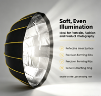 Triopo KL-120 CM Boîte à lumière pliable argentée à verrouillage facile, diffuseur type Beauty Dish, Speedbox, Softbox à pliage rapide avec monture Bowens pour studio