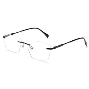 Lunettes optiques sans monture Grey Jack, monture en métal, unisexe, carrées, taille moyenne, verres acryliques, verres plano pour la vision de près - Product Image 2