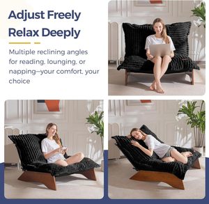 Modern 3-Position <b>Bean</b> <b>Bag</b> Chair with Removable Cover Fabric Leisure Chair for Living Room Villa Outdoor Use Soft Design - Product Image 3