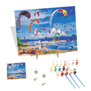 Kit de <span class=keywords><strong>Peinture</strong></span> par Numéros DIY Plage et Parachutisme pour Adultes, Peintures Acryliques en Gros, Art Mural et Décoration Intérieure - Product Image 1
