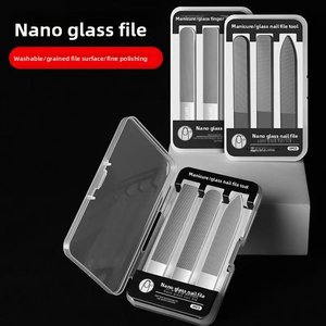 Kit de limage à ongles en verre nano, double face, pour polissage et ponçage, avec boîte d'outils de manucure en cristal - Product Image 3