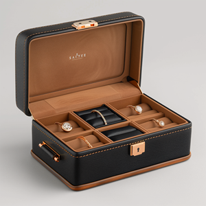 صندوق تخزين المجوهرات المحمول بالجملة مع شعار مخصص، حافظة من الجلد الصناعي للخواتم والأقراط والقلائد - Product Image 6