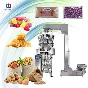 Automatic candy packing machine with nitrogen cotton nuts chips beans packing machine china flow pack machine