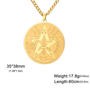Myshape tetragrammaton ngũ giác Vòng cổ bảo vệ huyền diệu amulet Wicca đồ trang sức cổ xưa Tên quyền lực của thần thép không gỉ - Product Image 6