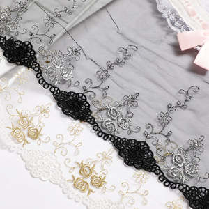 Encaje de <span class=keywords><strong>Tul</strong></span> Bordado de Lujo para Vestidos de Novia, Tela de Encaje <span class=keywords><strong>con</strong></span> Borde Lolita, Pañuelo para la Cabeza, Ropa, Vestidos, Manualidades - Product Image 1