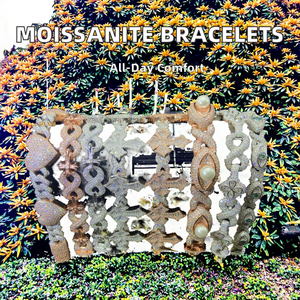 Various Designs Moissanite Bracelets <b>Bangles</b> Cuban Link Chains 925 Sterling Silver Gold Plated Hip Hop <b>Mens</b> GRA VVS - Product Image 2