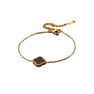 简约时尚，幸运四叶草钛钢女式手链，轻便奢华小众设计，不褪色cro - Product Image 5