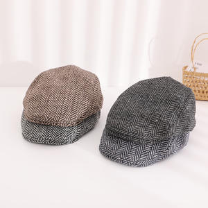 3-7세 아동용 플래드 베레모 레트로 뉴스보이 캡 빈티지 플랫 베레모 모자 - Product Image 3