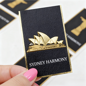 Black Texture Gold Foil 3D <strong>Embossed</strong> Logo Stickers Waterproof <strong>Paper</strong> Luxury Round Gold Labels Die Cut Sticker for Packaging - Product Image 2