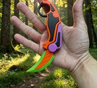 Couteau Karambit Mini Pliant Portable à Griffe de Gravité en Plastique Imprimé en 3D Promotionnel