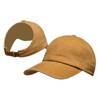Casquette de baseball unisexe personnalisée avec logo, effet délavé, respirante et imperméable, à dos croisé, style queue de cheval classique, pour le hip-hop et les activités de plein air
