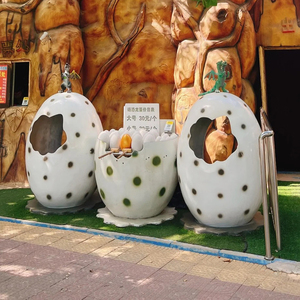 Sculpture géante décorative en forme d'œuf avec trou photo, statue d'œuf <span class=keywords><strong>de</strong></span> Pâques en fibre <span class=keywords><strong>de</strong></span> verre, statue d'œuf <span class=keywords><strong>de</strong></span> dinosaure en résine pour événements et ventes - Product Image 4