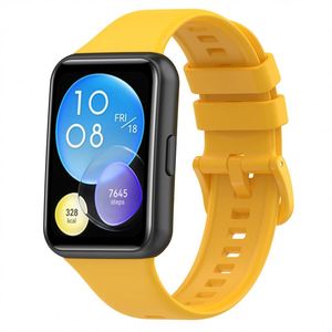 <span class=keywords><strong>Cinturino</strong></span> in Silicone Monocolore con Adattatore Metallico per <span class=keywords><strong>Huawei</strong></span> Watch Fit 2, Vendita Calda - Product Image 1