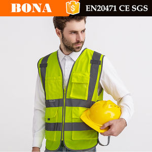 เสื้อกั๊กสะท้อนแสง <span class=keywords><strong>EN20471</strong></span>และมาตรฐาน CE เสื้อสะท้อนแสงเสื้อสะท้อนแสงมีกระเป๋าโลโก้ตามสั่ง - Product Image 4