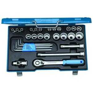 GEDORE - 2546027 Juego de enchufes de 1/2 ''con perfil UD de pulgadas (31 PZ.) -EAN 4010886930281 JUEGOS DE TRINQUETE Y TOMAS 1/2" - Product Image 1