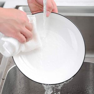 Platos de cena de cerámica con logotipo personalizado-Platos de porcelana blanca con borde negro para uso en comedor, fiesta y restaurante, disponibles a granel - Product Image 6