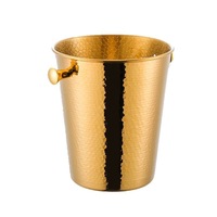 Seau à glace moderne minimaliste en acier inoxydable doré, résistant à la rouille, de luxe léger, capacité 2L/4.5L, pour bar, fête, maison, salon