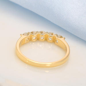 <span class=keywords><strong>1</strong></span>/4 - <span class=keywords><strong>3</strong></span>/4 CTTW認定ラボ成長ダイヤモンド5ストーンバンドリング女性用スパークリング18kソリッドゴールドアニバーサリーバンドスタッカブルB - Product Image 2