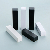 Boîte auto-élevante carrée en carton blanc et noir, recyclable, avec logo personnalisé pour cadeaux, cosmétiques, parfums, bouteilles d'huiles essentielles