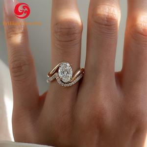 IGI認定1CT-5CT VS1 VVVS1ラボ成長楕円形ダイヤモンドウェディング & エンゲージメントリング女性カスタム14k <span class=keywords><strong>18k</strong></span>ゴールド - Product Image 2