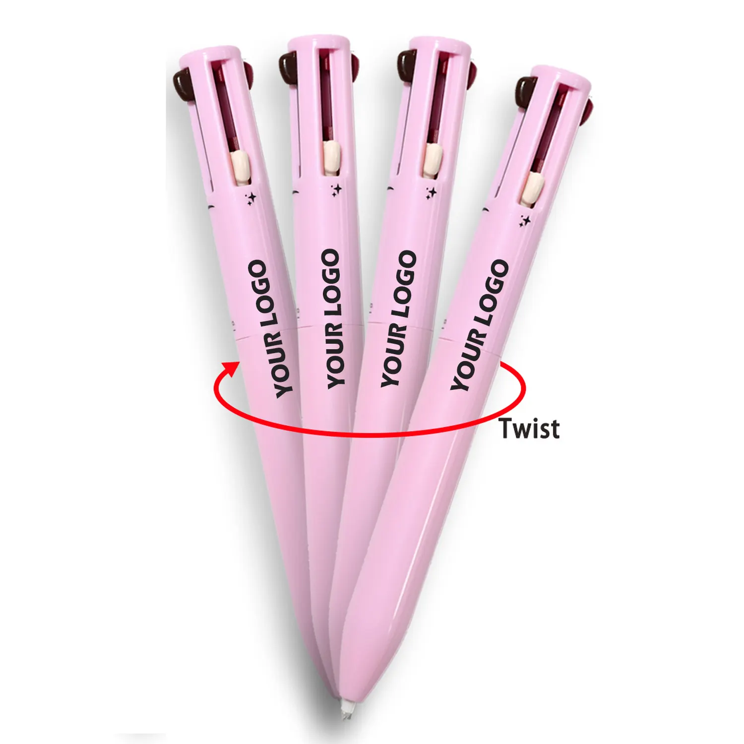 ODM 4 dalam 1 pena rias tahan air Highlighter pensil alis kosmetik Multi fungsi pena rias garis bibir alat rias kecantikan mata