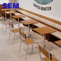 Ensemble table et chaises en contreplaqué marin SEM pour hôtel, café, extérieur, restaurants, mobilier de restaurant 4 places